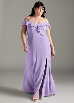 Azazie Sophie Bridesmaid Dresses Lilac A-Line Off the Shoulder Chiffon Convertible Dress image12