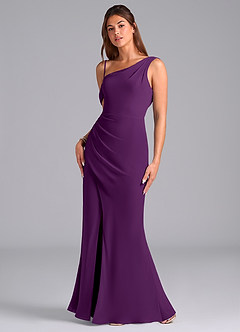 Azazie Madelyn Suknie dla druhen Syrena Jedno ramię Szyfon Do ziemi Sukienka image5