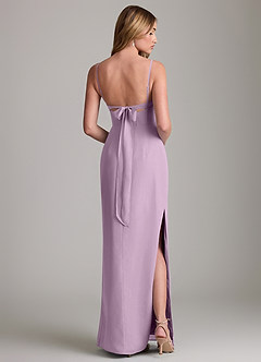 Azazie Mai Bridesmaid Dresses Wisteria Sheath Pleated Chiffon Dress image2
