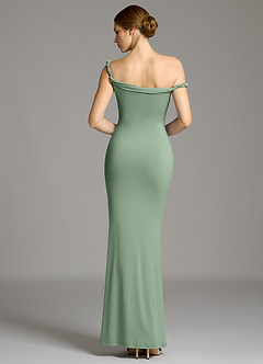 Azazie Shantal Bridesmaid Dresses Matcha Mermaid Off the Shoulder Premium Stretch Jersey Dress image7