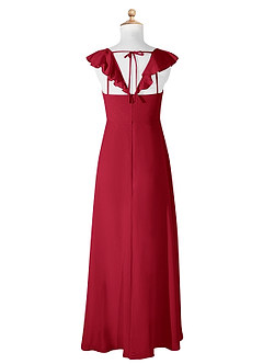 Azazie Amada Junior Agave A-Line Ruched Chiffon Dress image6