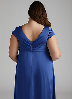 Azazie Allessia Maternity Bridesmaid Dresses A-Line Pleated Stretch Satin Floor-Length Dress image12