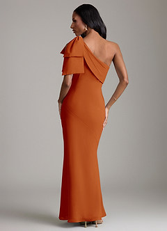 Azazie Yuanna Bridesmaid Dresses Paprika Mermaid One Shoulder Chiffon Dress image6