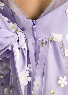 Azazie Elowen Flower Girl Dresses Lilac A-Line Sweetheart Neckline Lace Dress image7