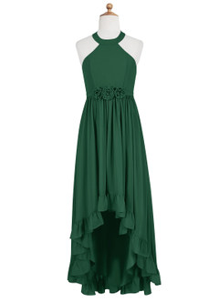Azazie Hermione Dark Green A-Line Chiffon Dress image6