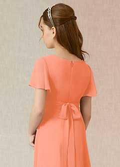 Azazie Induh Junior Sunset A-Line Ruched Chiffon Dress image5