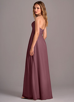 Azazie Joni Brautjungfernkleider Wandelbar A-Linie Schulterfrei Chiffon Kleid Sangria image3