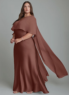 Azazie Stefania Vestidos de damas de honor Vestido Expresado de Satén Elástico de Línea A image10