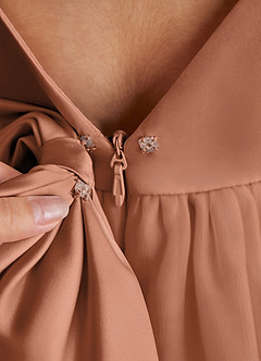 Azazie Twinkle Toes vestidos de niña de las flores Vestido de Bronceador de Tul de Corte En A con Lazo image6