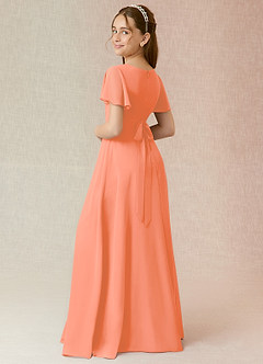 Azazie Induh Junior Sunset A-Line Ruched Chiffon Dress image2
