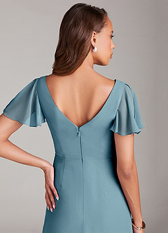 Azazie Soren Brudtärnklänningar Klänning av A-Linje i Chiffong Ruched Moody Blue image7