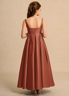 Azazie Mochi Girl Flower Girl Klänningar Klä Balklänning i Matt satäng Plisserad image2