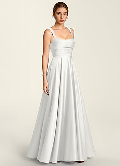Margot Weiß Satin-Korsett-A-Linien-Kleid image4