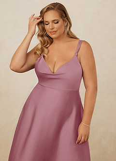 Christian Siriano Bridal for Azazie 1001 Bridesmaid Dresses Vintage Mauve A-Line Sweetheart Neckline Stretch Satin Dress image16