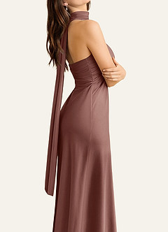 front Azazie Matching Color Stretch Satin Scarf