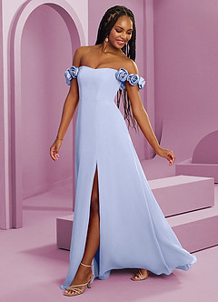 Barbie ♥ Azazie Bridesmaid Dresses Ice A-Line Off the Shoulder Chiffon Convertible Dress image7