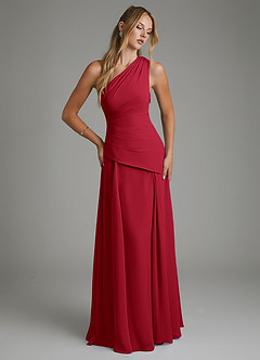 Azazie Holly Bridesmaid Dresses Scarlet A-Line Corset Chiffon Dress image3