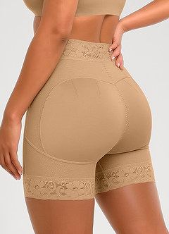 front Lace High Waist Tummy Control Butt Lifting Shapewear Shorts