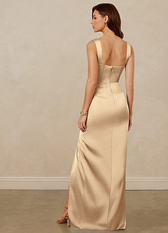 Christian Siriano Bridal for Azazie 1017 Bridesmaid Dresses Champagne Sheath Sweetheart Neckline Stretch Satin Dress image5