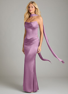 Azazie Sorrel Bridesmaid Dresses Wisteria Mermaid Strapless Stretch Satin Convertible Dress image1