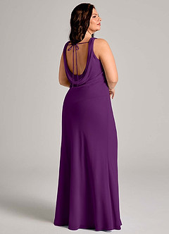 Azazie Rylina Bridesmaid Dresses Grape Mermaid Pleated Chiffon Dress image11