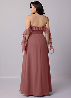 Barbie ♥ Azazie Bridesmaid Dresses Desert Rose A-Line Off the Shoulder Chiffon Convertible Dress image9