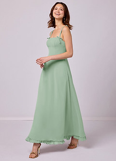 Barbie ♥ Azazie Bridesmaid Dresses Agave A-Line Pleated Chiffon Dress image4