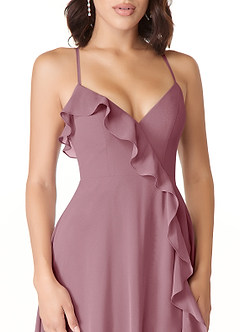 Azazie Tarni Bridesmaid Dresses Vintage Mauve A-Line Chiffon Dress image5