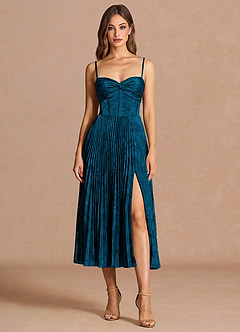 Robe Mi-Longue Marineblau Vesper image5