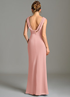 Azazie Kieryn Bridesmaid Dresses Rosette Mermaid Pleated Chiffon Dress image2