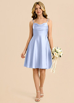 Azazie Bear Vestido de Hielo de Satén Elástico de Corte en A con Escote de Corazón image3