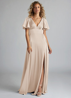 Azazie Kimber Bridesmaid Dresses White Alabaster A-Line Ruched Stretch Satin Dress image3