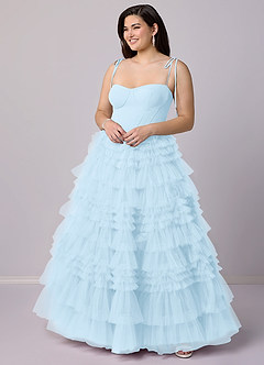 Barbie ♥ Azazie Bridesmaid Dresses Sky Blue A-Line Sweetheart Neckline Tulle Dress image8