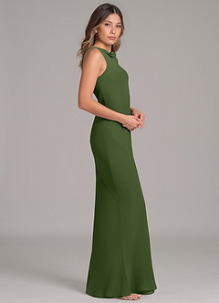 Azazie Allettie Final Sale Olive Mermaid Chiffon Dress image7