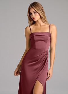 Azazie Aretha Bridesmaid Dresses Desert Rose A-Line Strapless Stretch Satin Convertible Dress image2