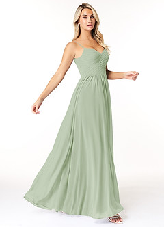 Azazie Lisbon Bridesmaid Dresses Dusty Sage A-Line Sweetheart Neckline Chiffon Dress image1