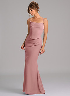 Azazie Sorrel Bridesmaid Dresses Dusty Rose Mermaid Corset Chiffon Dress image6