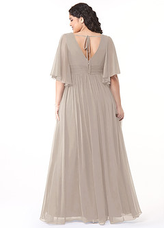 Azazie Temeka Bridesmaid Dresses Frost A-Line Ruched Chiffon Dress image8