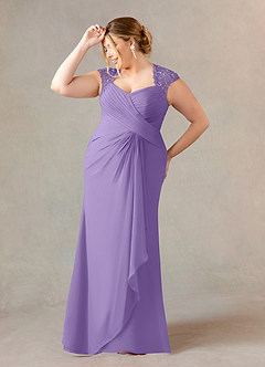 Azazie Birdie Mother of the Bride Dresses Tahiti A-Line Queen Anne Sequins Chiffon Dress image9