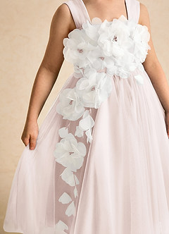 Azazie Dovey Flower Girl Dresses Rose Petal Ball-Gown Bow Tulle Dress image7