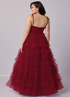 Barbie ♥ Azazie Bridesmaid Dresses Burgundy A-Line Sweetheart Neckline Tulle Dress image7