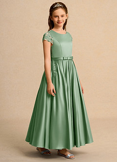 Azazie Bunny Girls Formal Flower Girl Dresses Matcha Ball-Gown Lace Dress image5