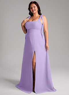 Azazie Debra Bridesmaid Dresses Lilac A-Line with Pockets Chiffon Convertible Dress image11