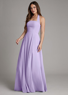Azazie Irina Bridesmaid Dresses Lilac A-Line Pleated Chiffon Dress image5