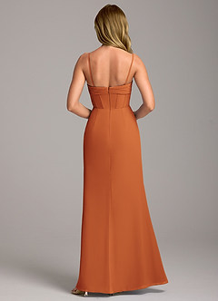 Azazie Chantel Jurken voor bruidsmeisjes Converteerbaar Jurk van Chiffon met Kolom Strapless Kaneel image6