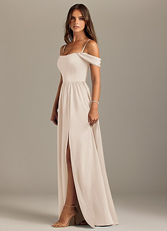 Azazie Calianna Bridesmaid Dresses White Alabaster A-Line Off the Shoulder Stretch Satin Convertible Dress image6