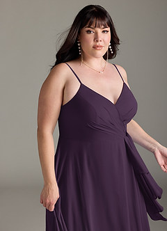 Azazie Akita Bridesmaid Dresses Plum A-Line Chiffon Dress image10