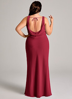 Azazie Rylina Bridesmaid Dresses Burgundy Mermaid Pleated Chiffon Dress image5