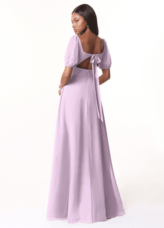 Azazie Alani Robes de demoiselle d'honneur Robe Trapèze en Mousseline de soie Encolure carrée Frostiges Flieder image2