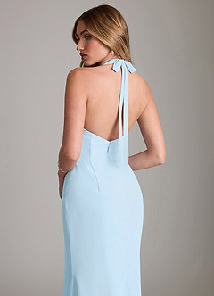 Azazie Valerie Bridesmaid Dresses Sky Blue Mermaid Pleated Chiffon Dress image6